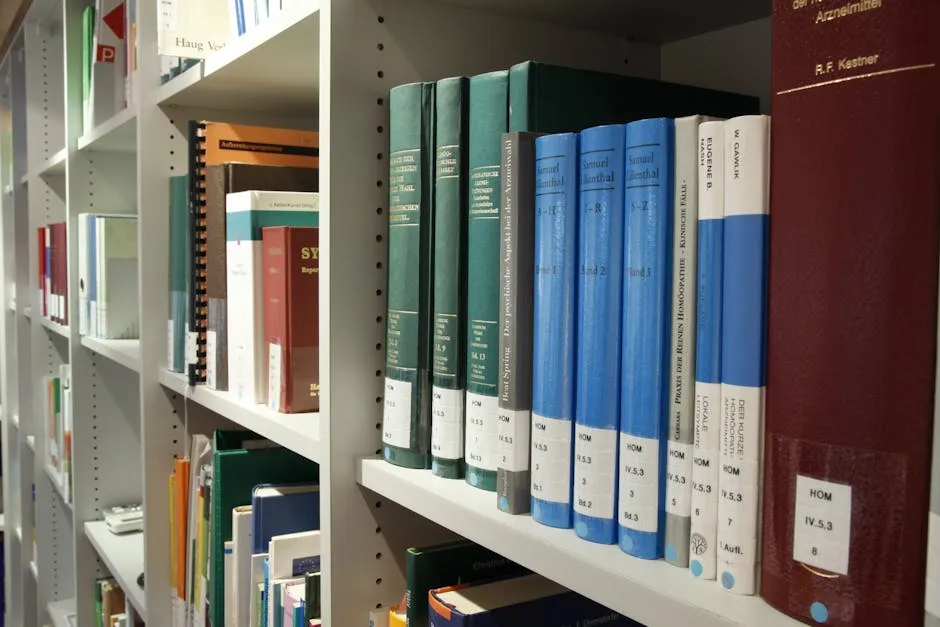 Estudantes de pós-graduação estudando em biblioteca universitária com livros e laptops abertos