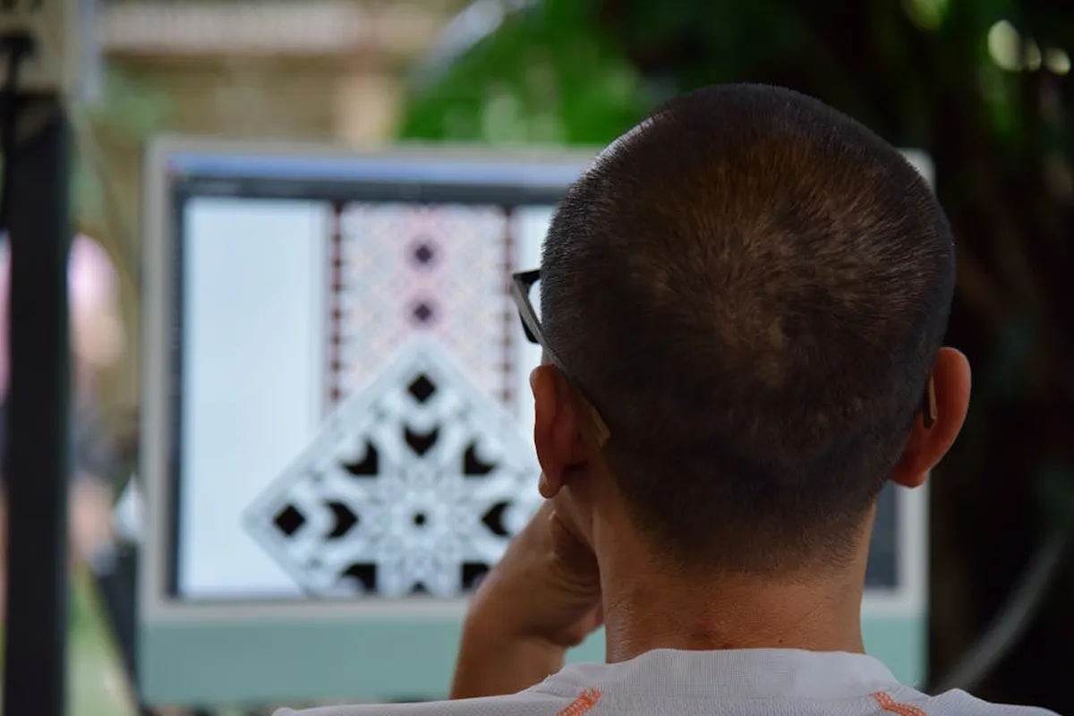Pessoa em reflexão diante de tela de computador iluminada em ambiente silencioso